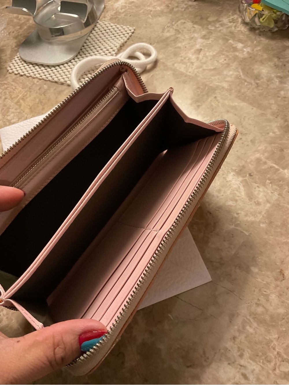 Dior Patent Quilted Zip around Wallet in Warm Tan - Picture 6 of 13